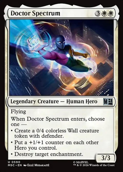 Doctor Spectrum, card 590 from Marvel Super Heroes Commander