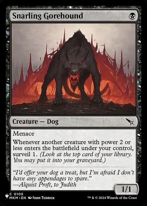Snarling Gorehound, card MKM-105 from The List