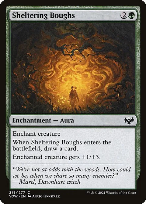 Sheltering Boughs, card 218 from Innistrad: Crimson Vow