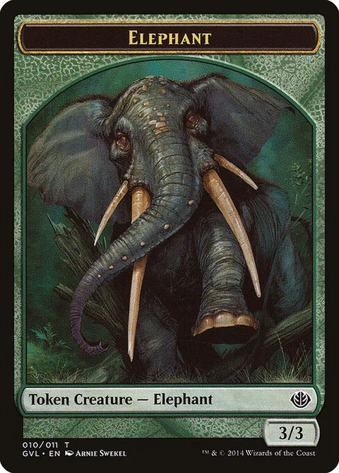 Elephant, card 10 from Duel Decks Anthology: Garruk vs. Liliana Tokens
