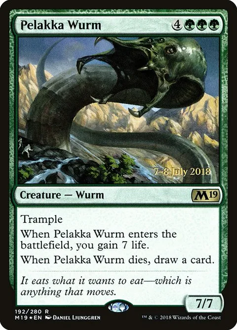 Pelakka Wurm, card 192s from Core Set 2019 Promos