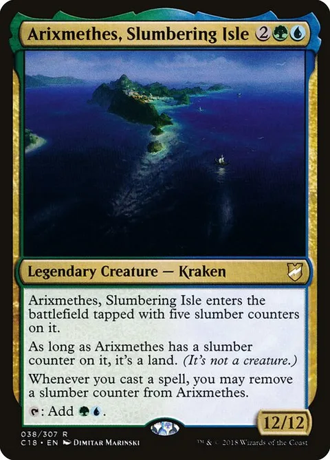 Arixmethes, Slumbering Isle, card 38 from Commander 2018