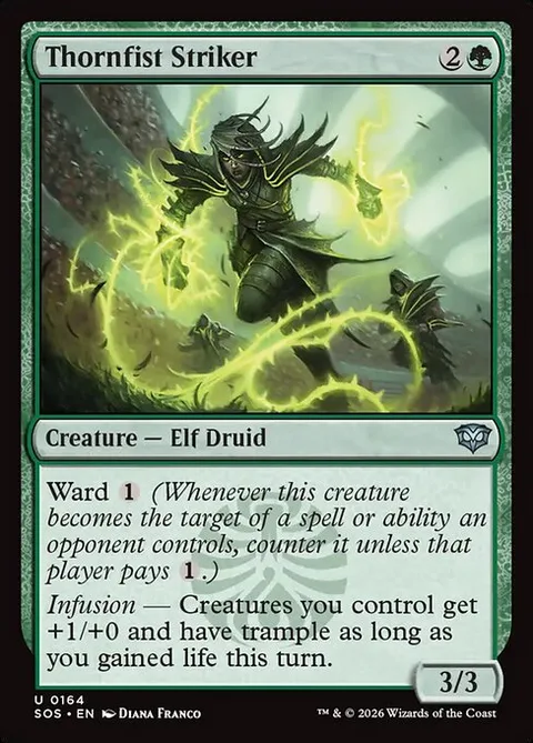 Thornfist Striker, card 164 from Secrets of Strixhaven