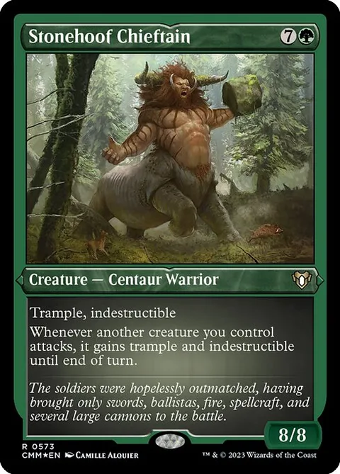 Stonehoof Chieftain, card 573 from Commander Masters