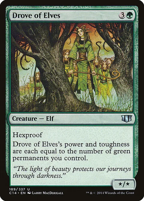 Drove of Elves, card 189 from Commander 2014