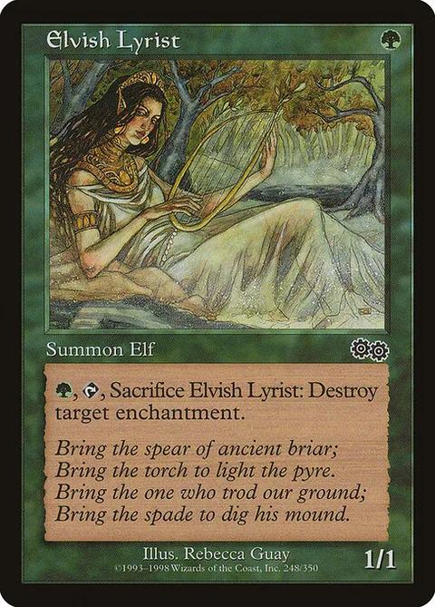 Elvish Lyrist, card 248 from Urza's Saga