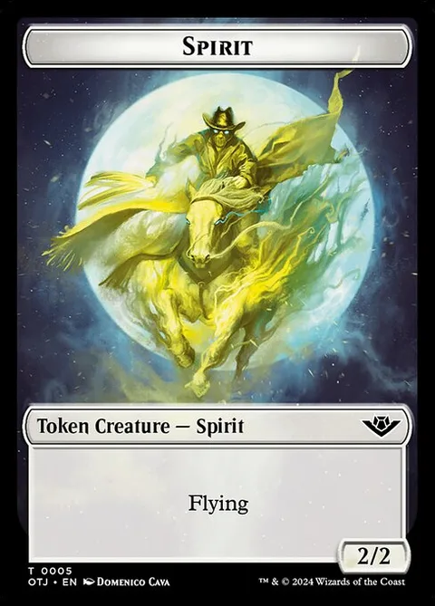 Spirit, card 5 from Outlaws of Thunder Junction Tokens