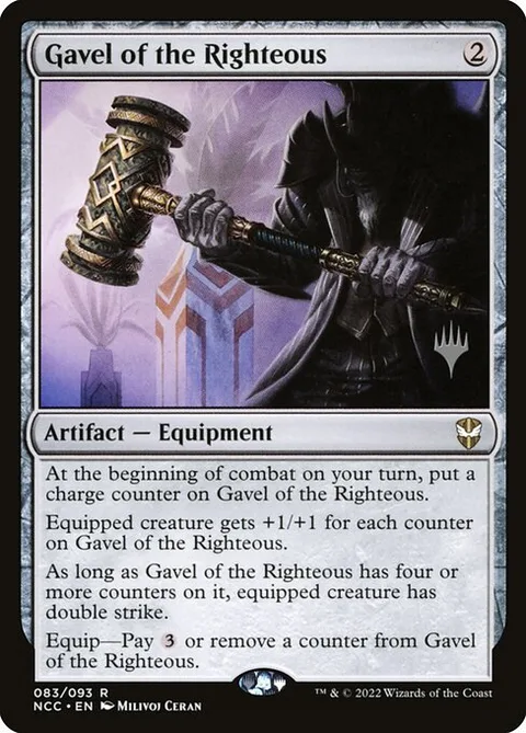 Gavel of the Righteous, card 83p from New Capenna Commander Promos