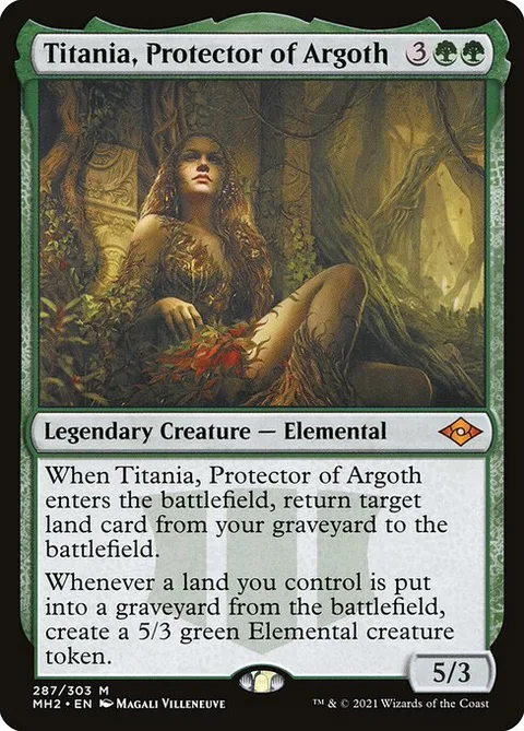 Titania, Protector of Argoth, card 287 from Modern Horizons 2