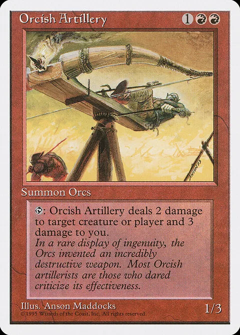 Orcish Artillery, card 214 from Fourth Edition
