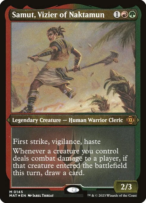 Samut, Vizier of Naktamun, card 145 from March of the Machine: The Aftermath