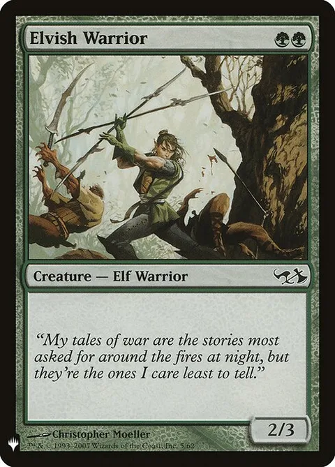 Elvish Warrior, card DD1-5 from The List