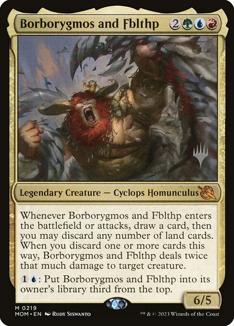 Borborygmos and Fblthp, card 219p from March of the Machine Promos