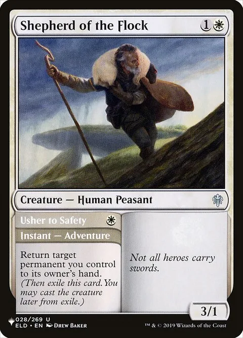 Shepherd of the Flock // Usher to Safety, carte ELD-28 de The List
