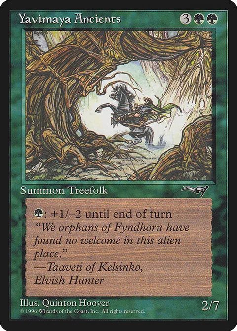 Yavimaya Ancients, card 104b from Alliances