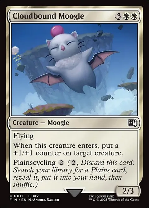 Cloudbound Moogle, card 11 from Final Fantasy