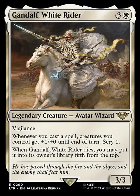 Gandalf, White Rider, card 290 from The Lord of the Rings: Tales of Middle-earth