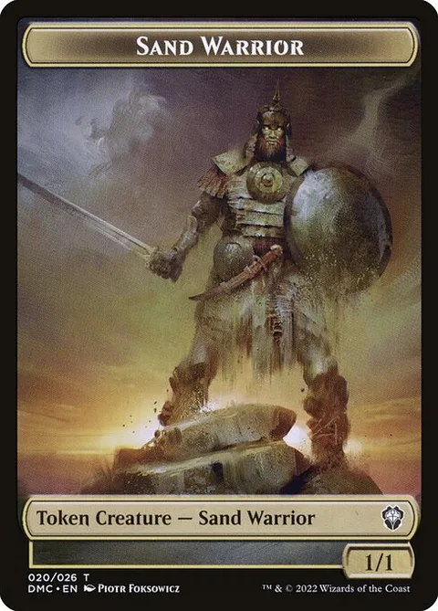 Sand Warrior, card 20 from Dominaria United Tokens