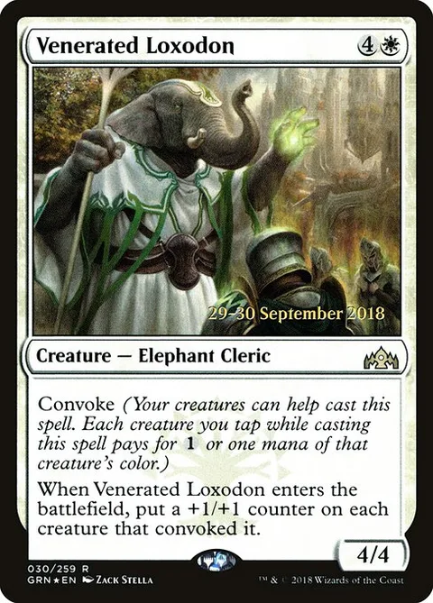 Venerated Loxodon, carte 30s de Guilds of Ravnica Promos