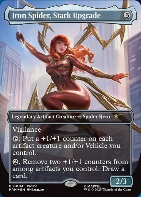 Iron Spider, Stark Upgrade, card 4 from Marvel Legends Series Inserts