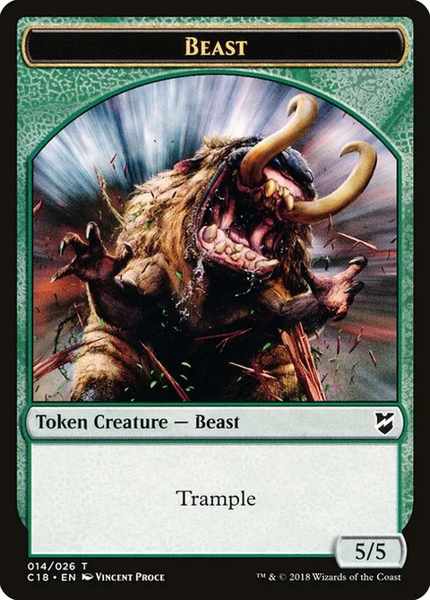 Beast, card 14 from Commander 2018 Tokens