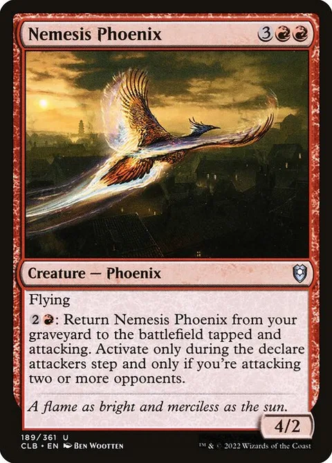 Nemesis Phoenix, card 189 from Commander Legends: Battle for Baldur's Gate