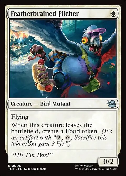 Featherbrained Filcher, card 6 from Teenage Mutant Ninja Turtles