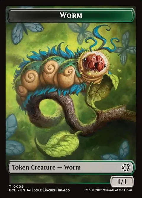 Worm, card 9 from Lorwyn Eclipsed Tokens
