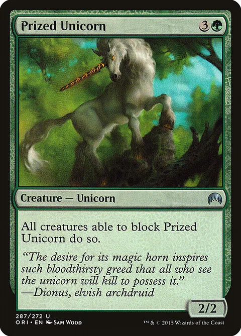 Prized Unicorn, card 287 from Magic Origins