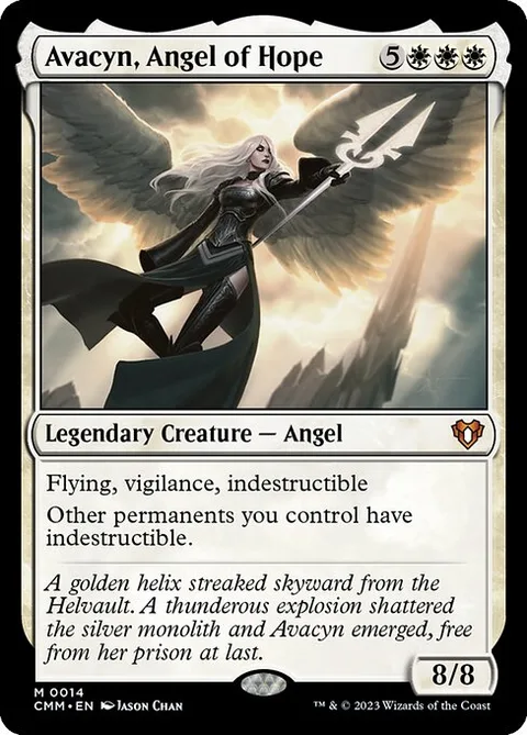 Avacyn, Angel of Hope, card 14 from Commander Masters
