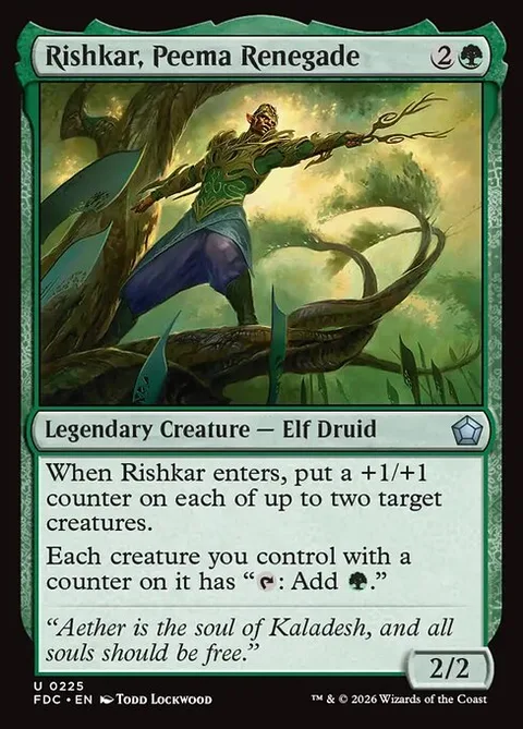 Rishkar, Peema Renegade, card 225 from Foundations Commander