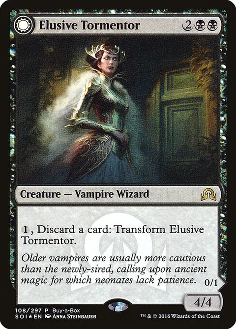 Elusive Tormentor // Insidious Mist, card 108 from Shadows over Innistrad Promos