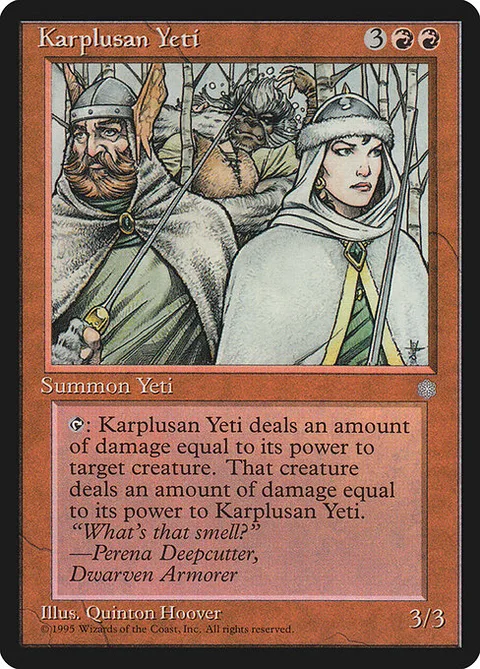 Karplusan Yeti, card 197 from Ice Age
