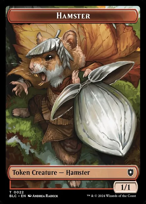 Hamster, card 22 from Bloomburrow Commander Tokens