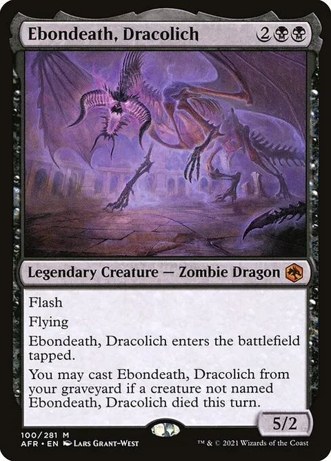 Ebondeath, Dracolich, carte 100 de Adventures in the Forgotten Realms