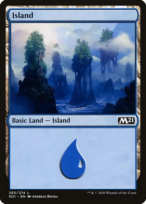 Island, card 265 from Core Set 2021