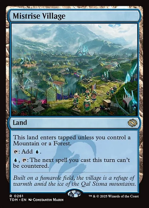 Mistrise Village, card 261p from Tarkir: Dragonstorm Promos