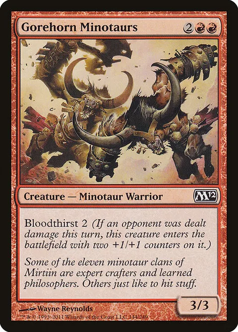 Gorehorn Minotaurs, card 144 from Magic 2012