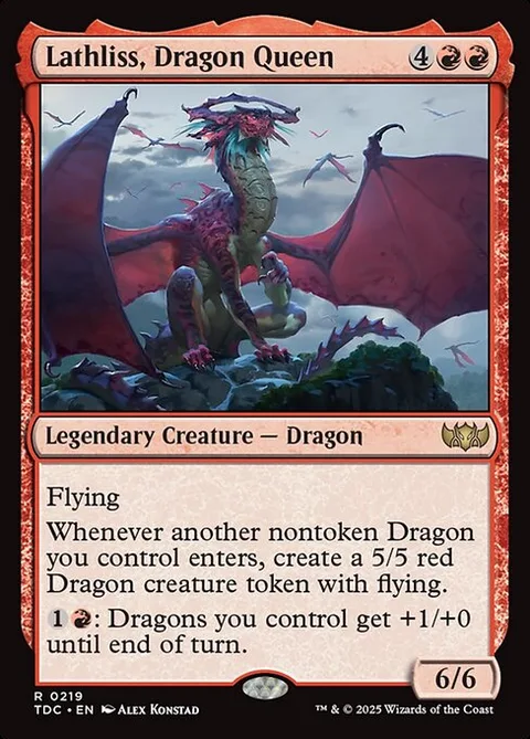 Lathliss, Dragon Queen, card 219 from Tarkir: Dragonstorm Commander