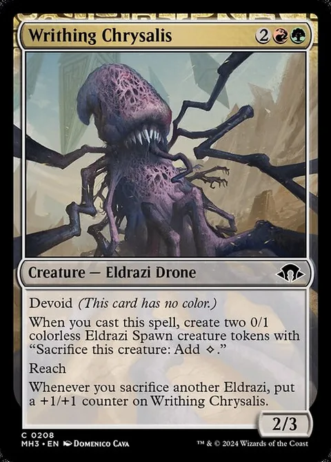 Writhing Chrysalis, card 208 from Modern Horizons 3