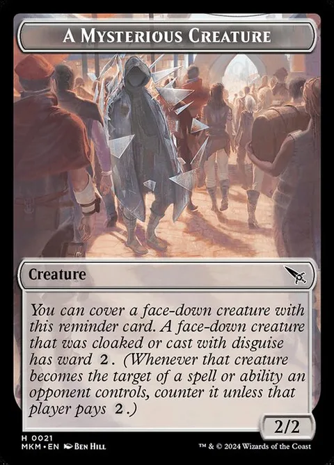 A Mysterious Creature, card 21 from Murders at Karlov Manor Tokens