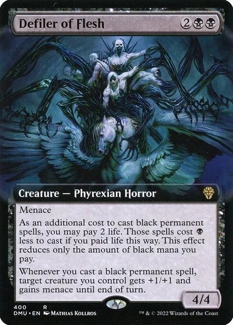 Defiler of Flesh, card 400 from Dominaria United