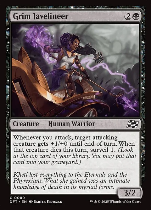 Grim Javelineer, card 89 from Aetherdrift
