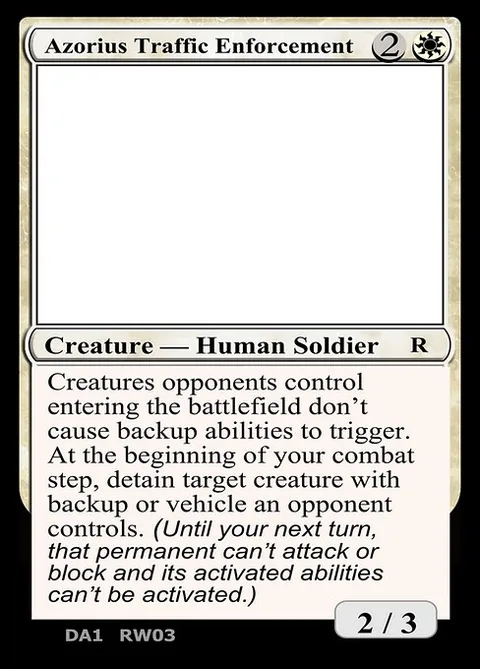 Azorius Traffic Enforcement, card RW03a from Unknown Event