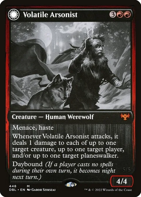 Volatile Arsonist // Dire-Strain Anarchist, card 448 from Innistrad: Double Feature