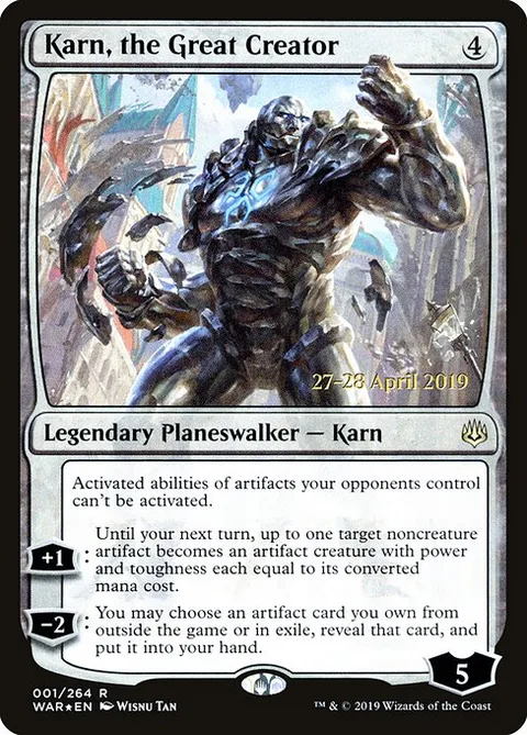 Karn, the Great Creator, carte 1s de War of the Spark Promos