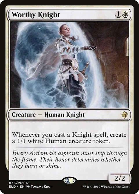 Worthy Knight, card 36 from Throne of Eldraine