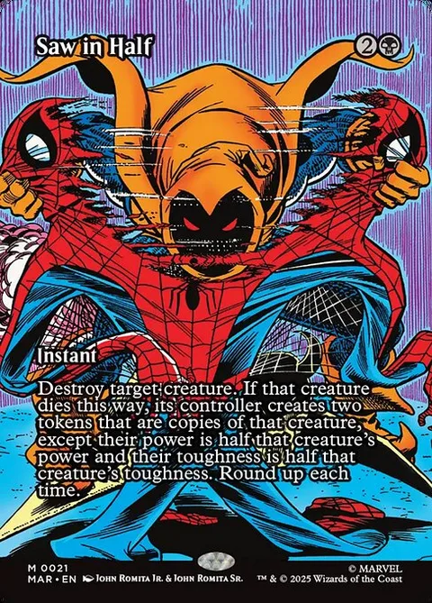Saw in Half, card 21 from Marvel Universe