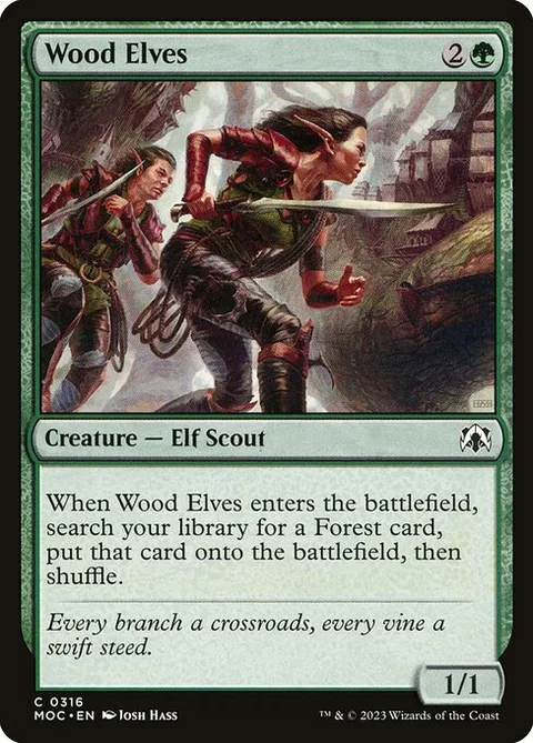 Wood Elves, card 316 from March of the Machine Commander