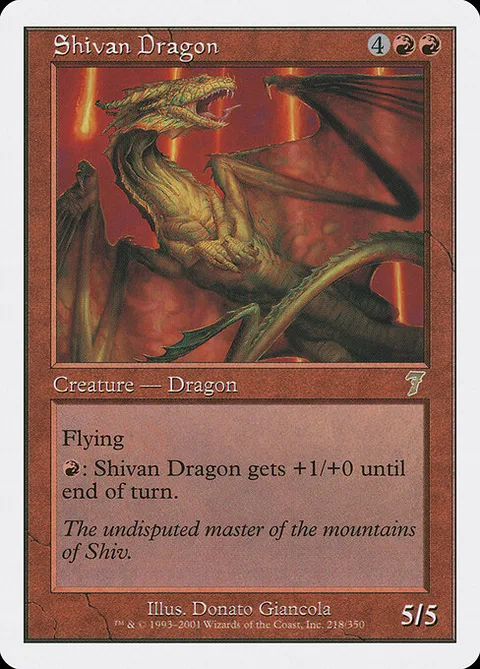 Shivan Dragon, carte 218 de Seventh Edition